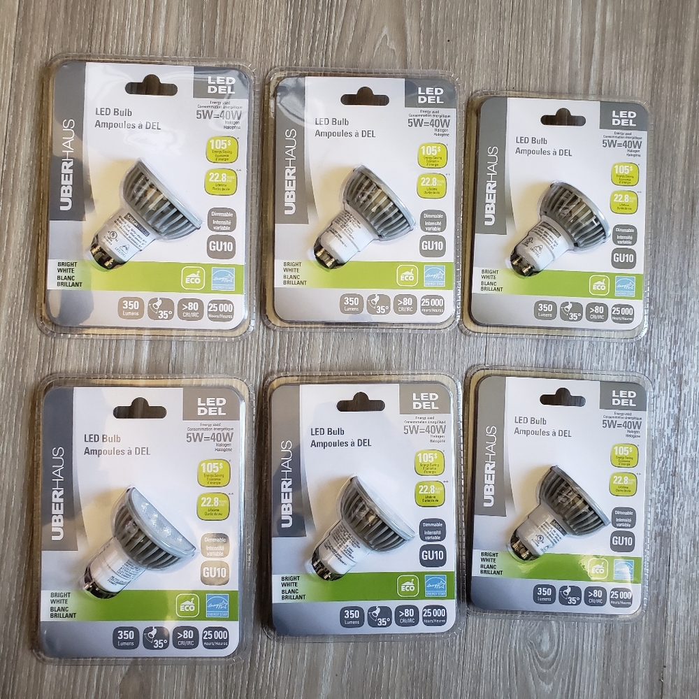 3/$30 UberHaus 6 Pack LED GU10 Dimmable Lightbul… - Picture 1 of 4
